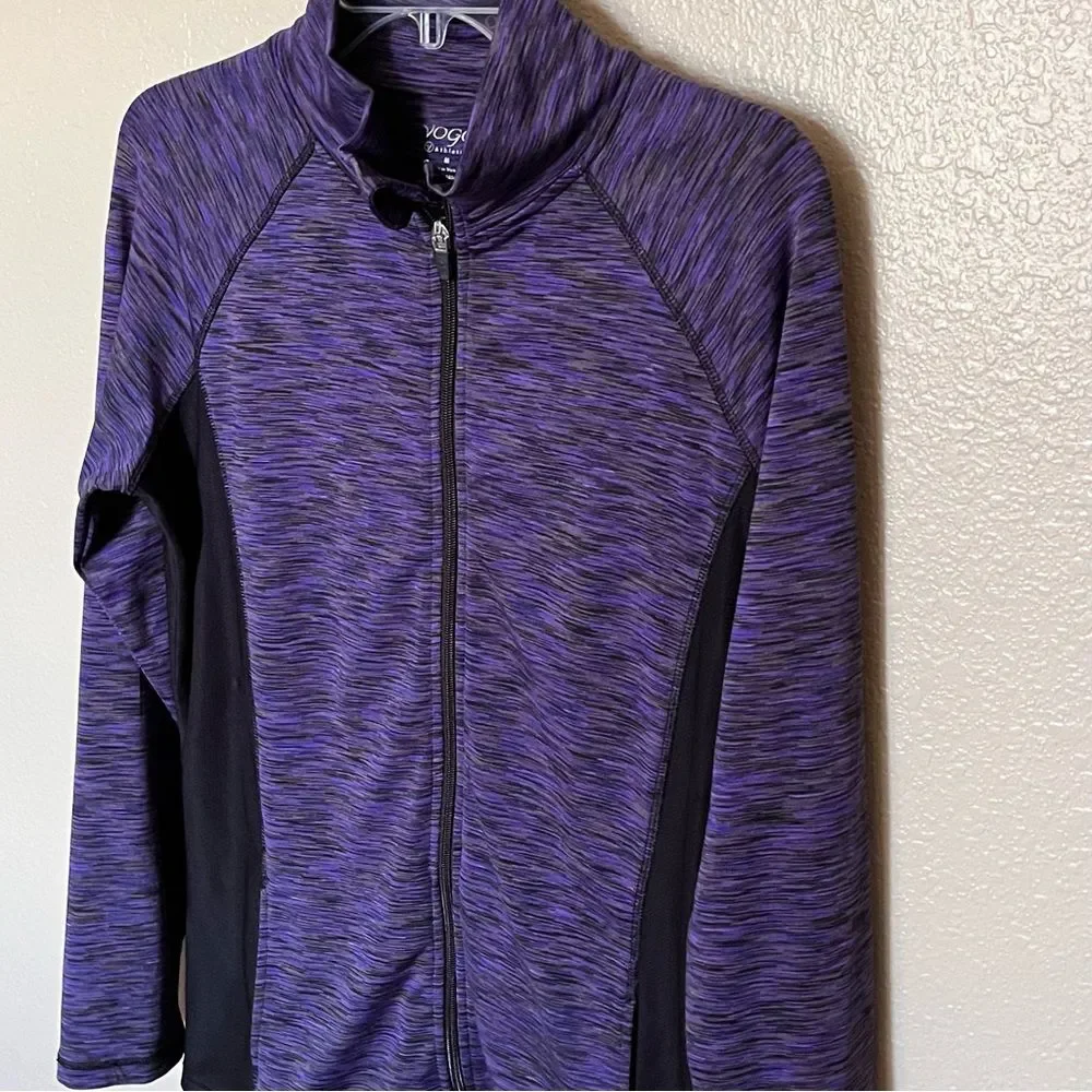 VOGO Athletica Purple And Black Full-Zip Lightweight Active Jacket Size Medium